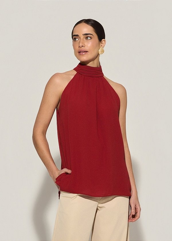 Blusa Chiffon Marcela Vermelho