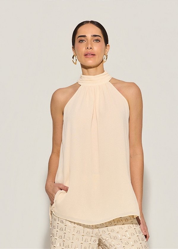 Blusa Chiffon Marcela Nude