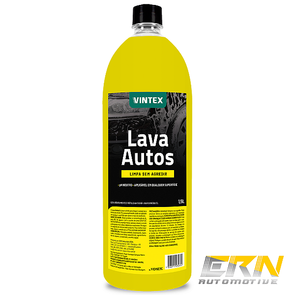 Lava Autos 1,5L Shampoo Lavagem Concentrado Neutro 1:40 - VINTEX