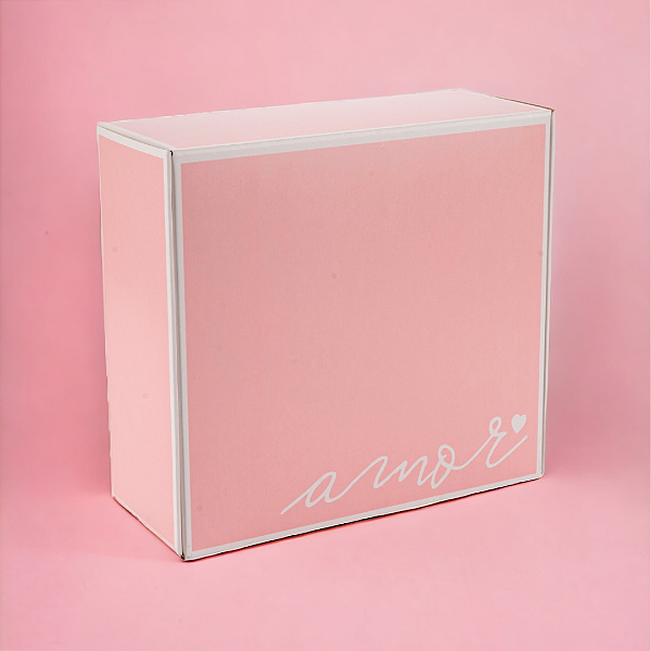 Caixa Retangular Amor/Rosa (01 unidade)