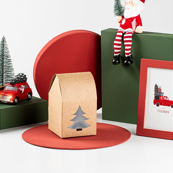 Casinha de Natal Kraft (05 unidades)
