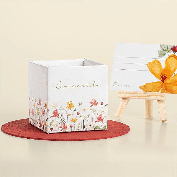 Cachepot Quadrado 12 Com Carinho (05 Unidades)