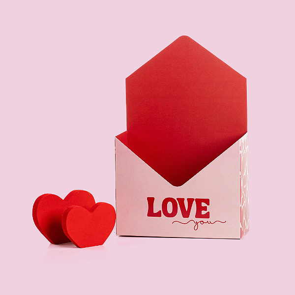 Carta Envelope Love You - Dia dos Namorados (05 Unidades)