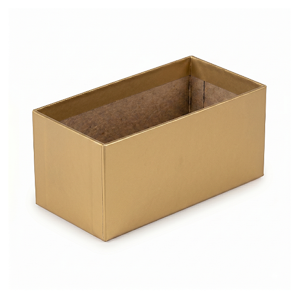 Cachepot Quadrado Duplo Pote 12 Dourado (05 unidades)