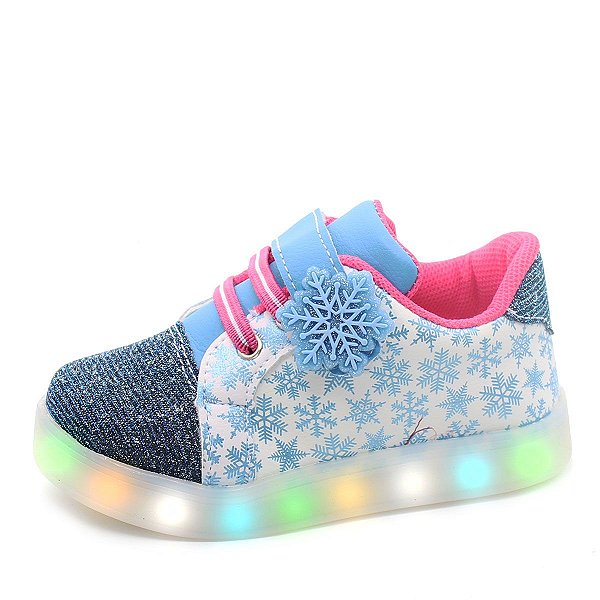 Tenis de Led  infantil feminino frozen