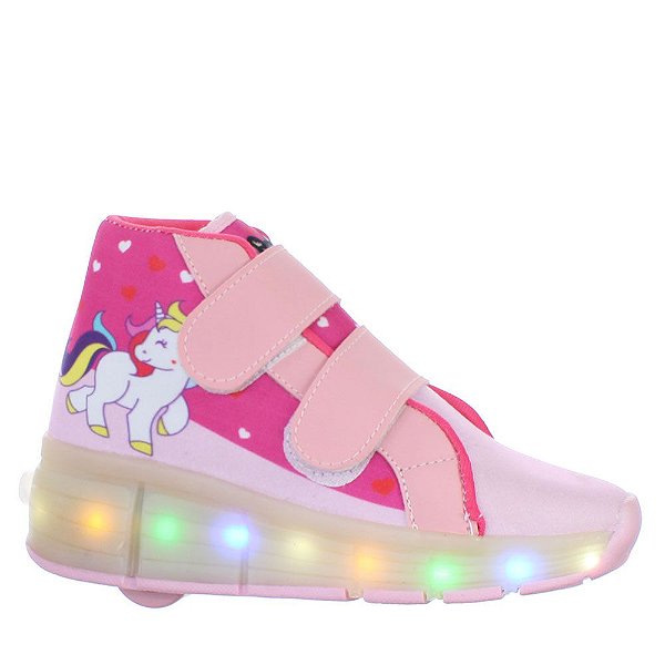 Tenis Rodinha Unicornio Com Luzinha Led Infantil Menina