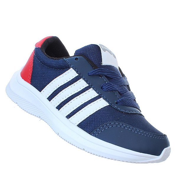 Tenis Meninos Azul Vermelho Casual Confortavel Pemania