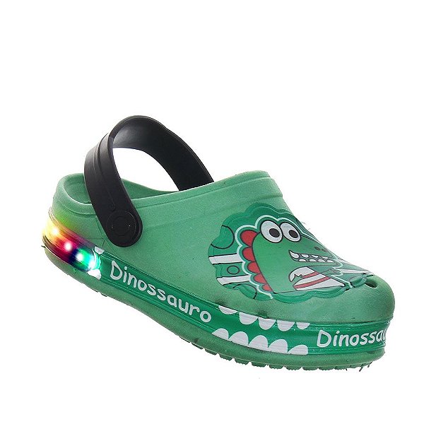 Sandalia Babuche Luzinha Infantil Chinelo Menino Dinossauro