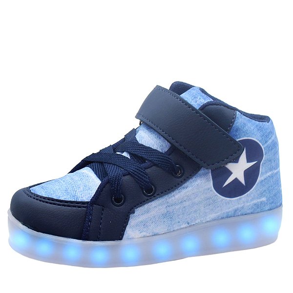 Tenis Led Luz Recarregavel infantil Masculino Star