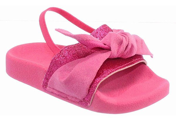 Sandalia Chinelo Slide Infantil Feminina Rosa Glitter Barato