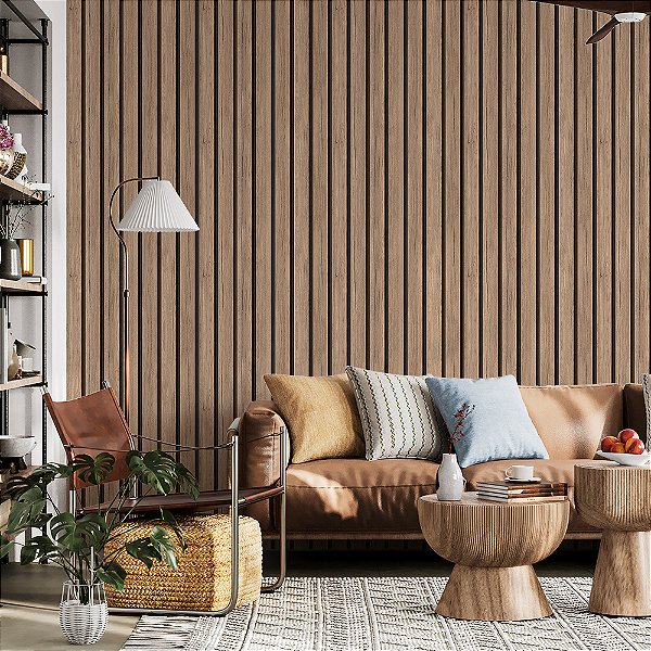 Papel de Parede Ripado Bege