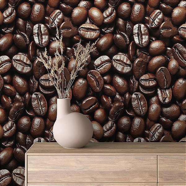 Papel de Parede Lanchonete Grãos de Café
