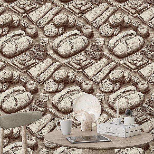 Papel de Parede Lanchonete Pães e Massas
