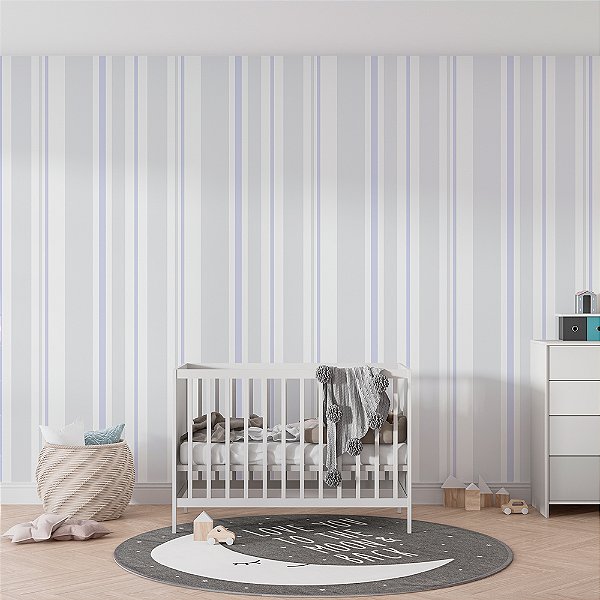 Papel de Parede Listrado Azul Pastel