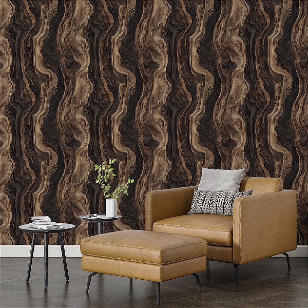 Papel de Parede Madeira Escura