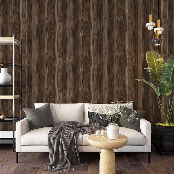 Papel de Parede Madeira Carvalho Escuro