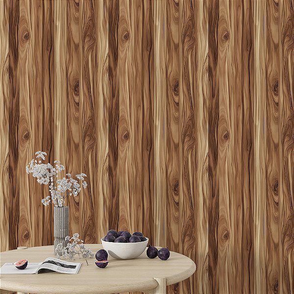 Papel de Parede Madeira Alaranjada