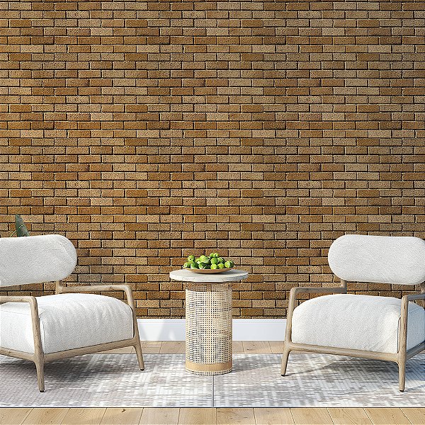 Papel de Parede Tijolos Laranja Terra