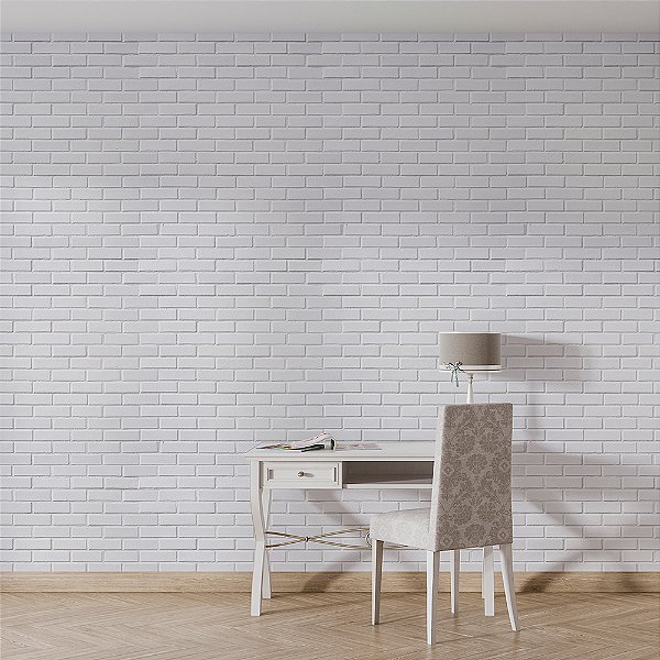 Papel de Parede Tijolos Branco