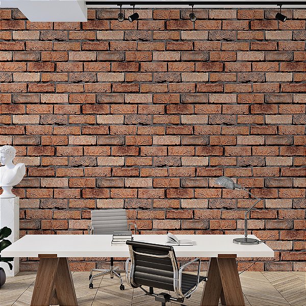Papel de Parede Tijolos Terracota Mix