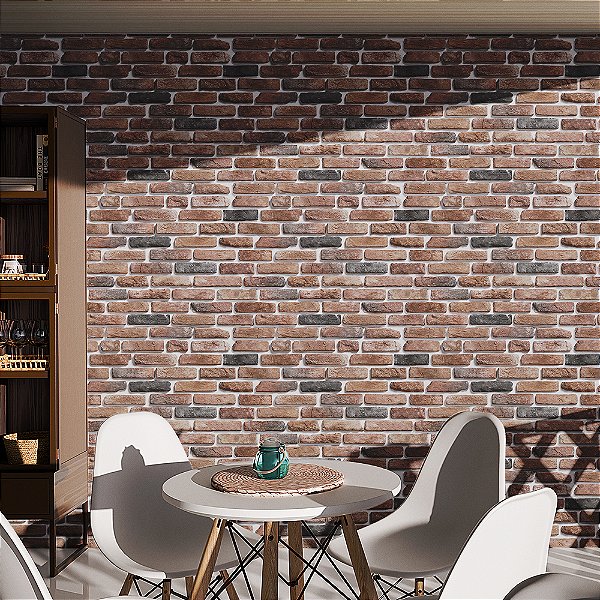 Papel de Parede Tijolos Industrial Escuro