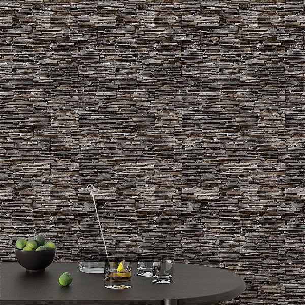 Papel de Parede Pedras Canjiquinha Cinza