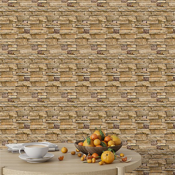 Papel de Parede Pedras Rústica Arenito Dourado