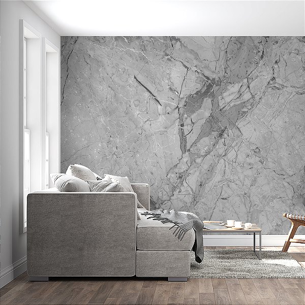 Papel de Parede Mármore Cinza Claro