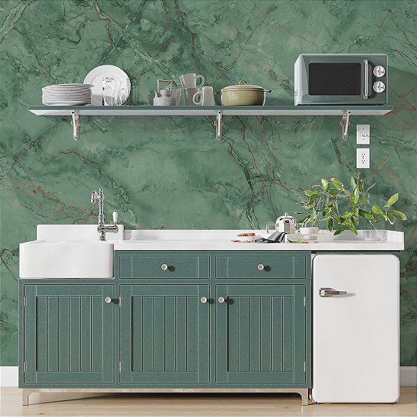 Papel de Parede Mármore Verde Esmeralda