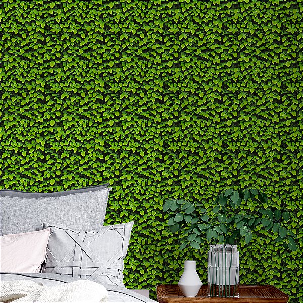 Papel de Parede Folhas Pequenas Verde Limão