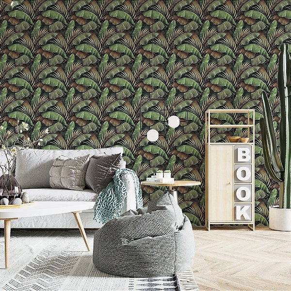 Papel de Parede Folhas de Palmeira e Bananeira