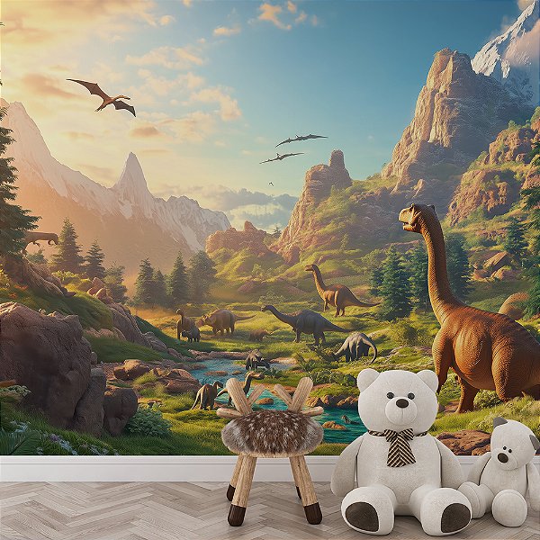 Papel de Parede Paisagem de Dinossauros
