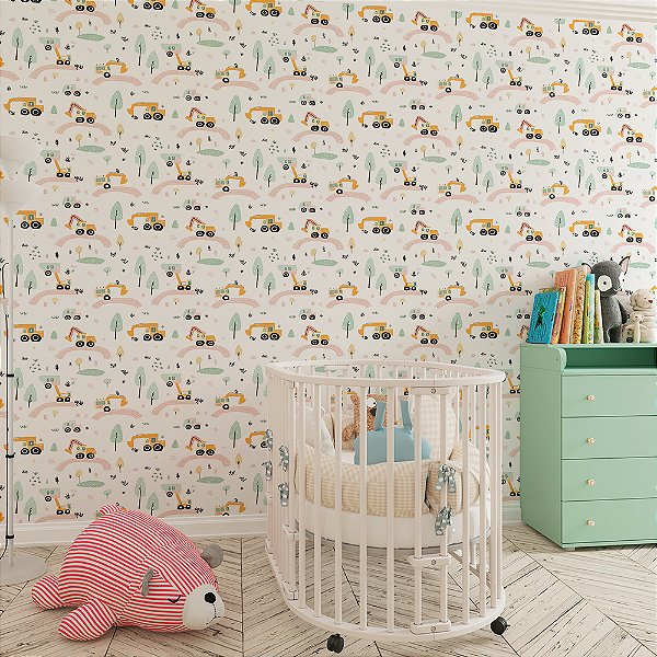 Papel de Parede Guindaste Amarelo na Estrada