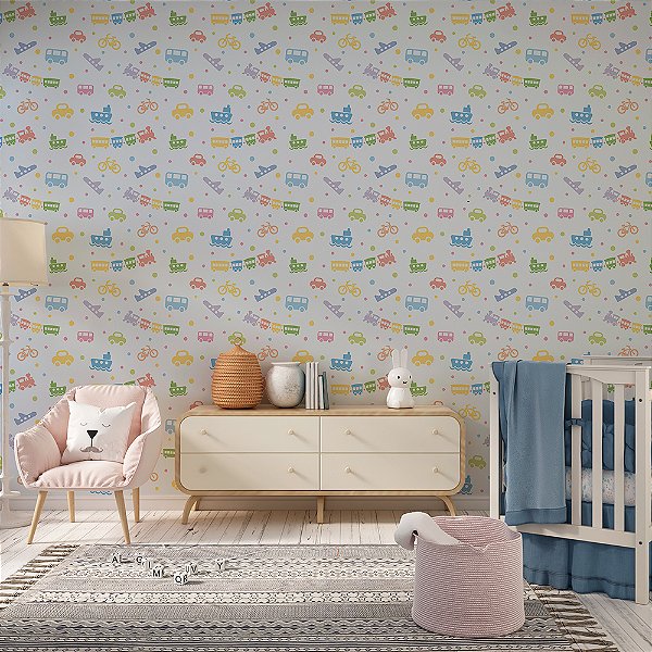 Papel de Parede Transportes Colorido