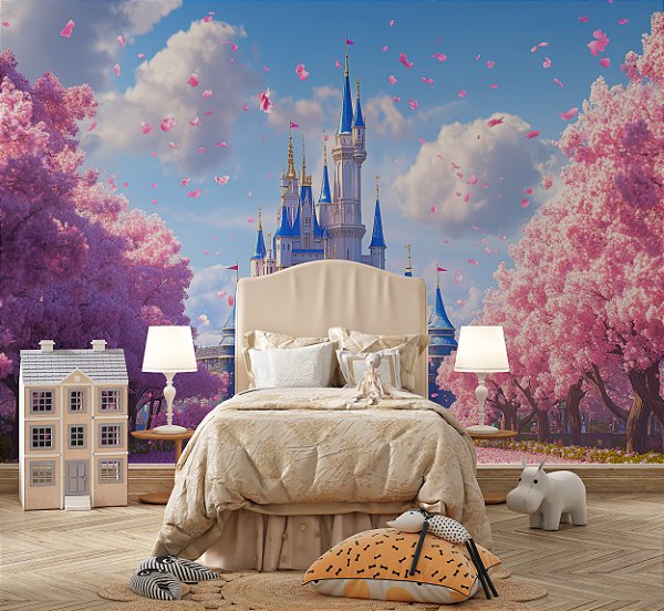 Papel de Parede Castelo, Árvores de Cerejeiras