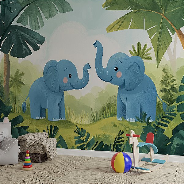 Papel de Parede Safari Elefantes