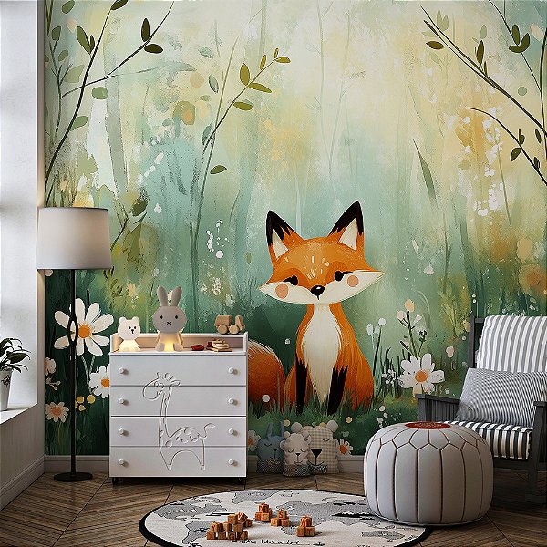 Papel de Parede Safari Raposa na Floresta