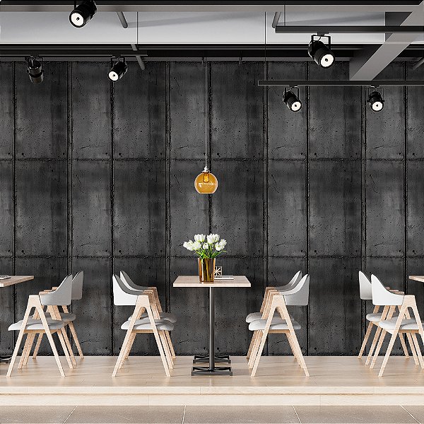 Papel de Parede Concreto Preto