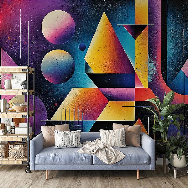 Papel de Parede Artístico Futurístico Neon