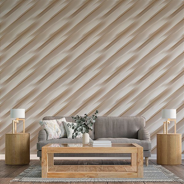 Papel de Parede 3D Efeito Movimento Bege