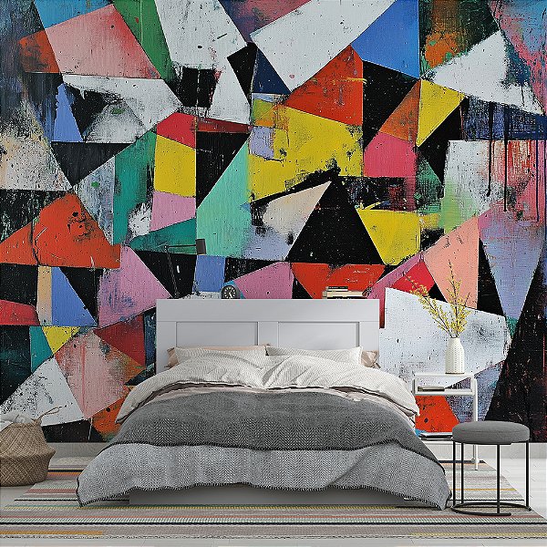 Papel de Parede Triângulos de Cores Fortes