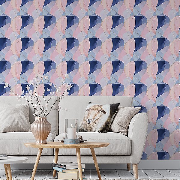 Papel de Parede Abstrato Aquarela em Tons Pastéis