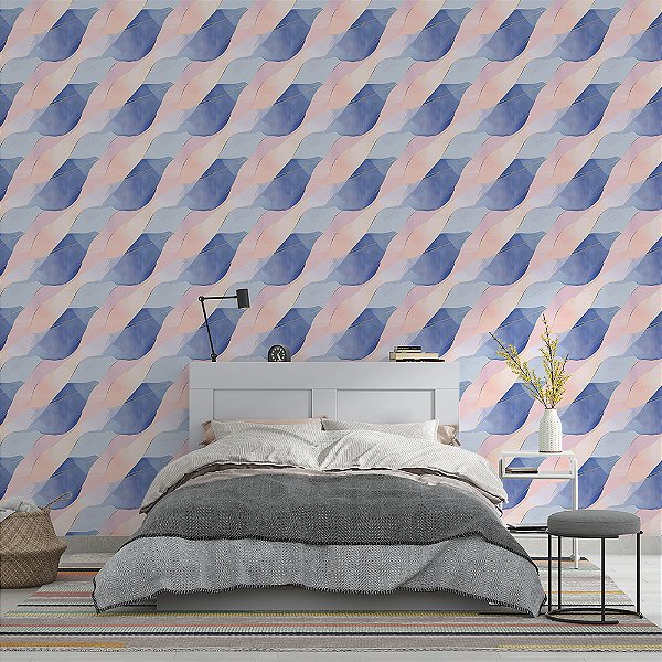 Papel de Parede Abstrato Aquarela Elegante em Tons Pastéis