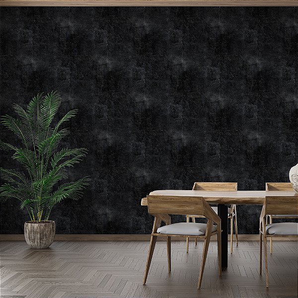 Papel de Parede Cimento Queimado Preto