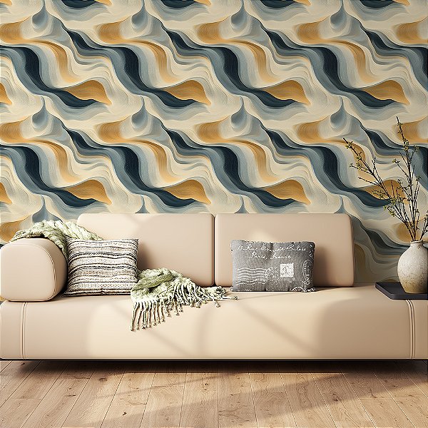 Papel de Parede Abstrato Curvas Fluidas