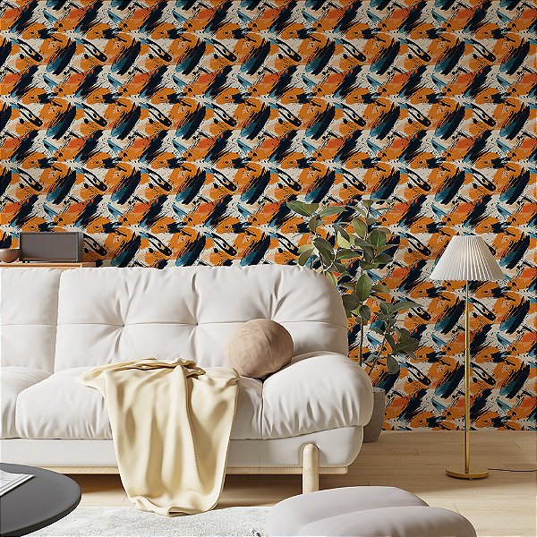Papel de Parede Abstrato Laranja