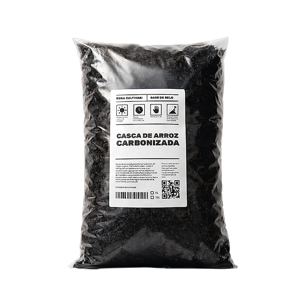 Casca de arroz carbonizada