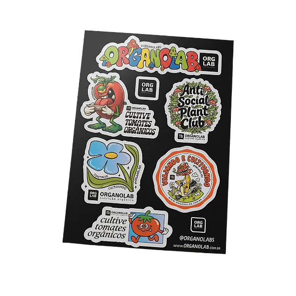 Cartela de adesivos - Organo Lab