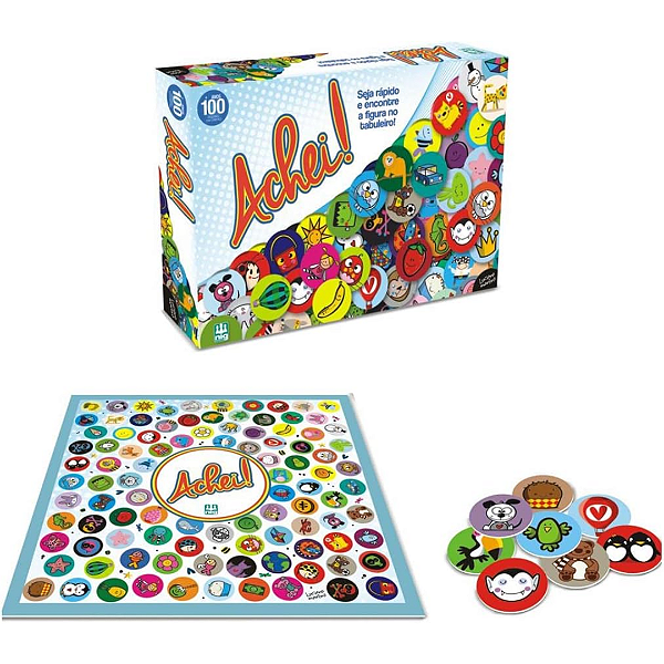 Jogo Tabuleiro ACHEI com  100 peças  Nig Brinquedos Educativo