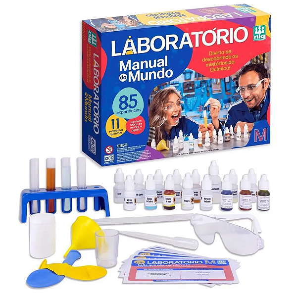 Laboratório Manual Do Mundo Infantil 85 Experiências - Nig Brinquedos Educativo Pedagógico Didático